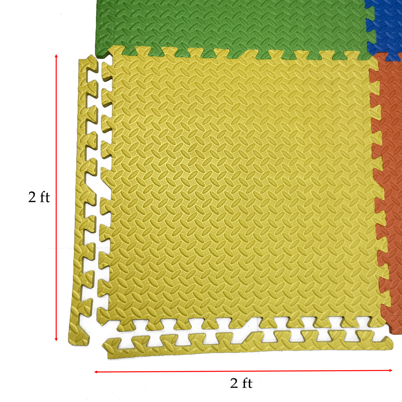 Interlocking EVA Floor Mat - Orange, Green, Yellow & Blue (Set of 4pcs.) - 12mm