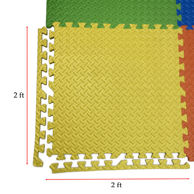Interlocking EVA Floor Mat - Orange, Green, Yellow & Blue (Set of 4pcs.) - 12mm