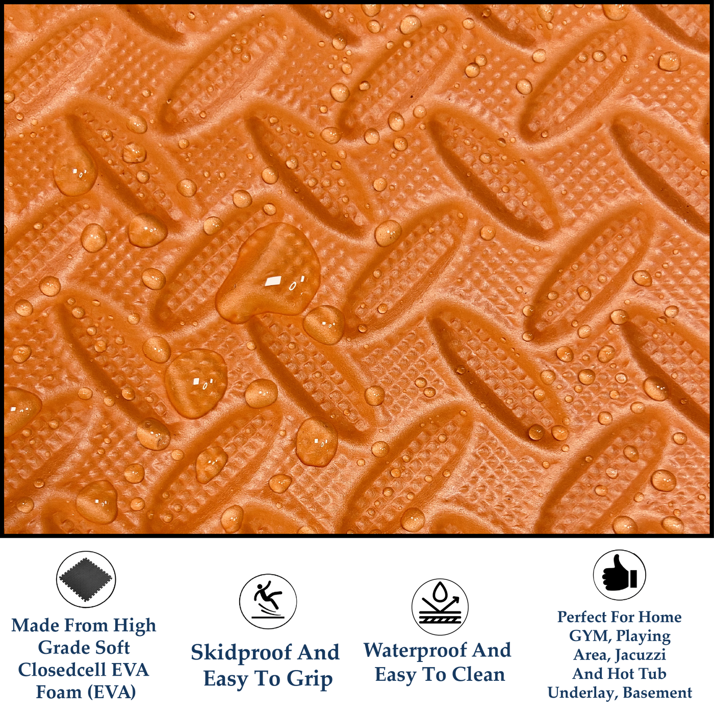 Interlocking EVA Floor Mat - Orange, Green, Yellow & Blue (Set of 4pcs.) - 12mm
