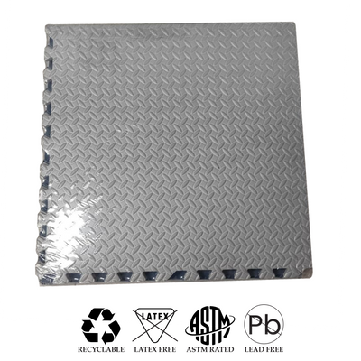 Interlocking EVA Floor Mat - Navy Blue, White & Grey (Set of 6pcs) - 12mm