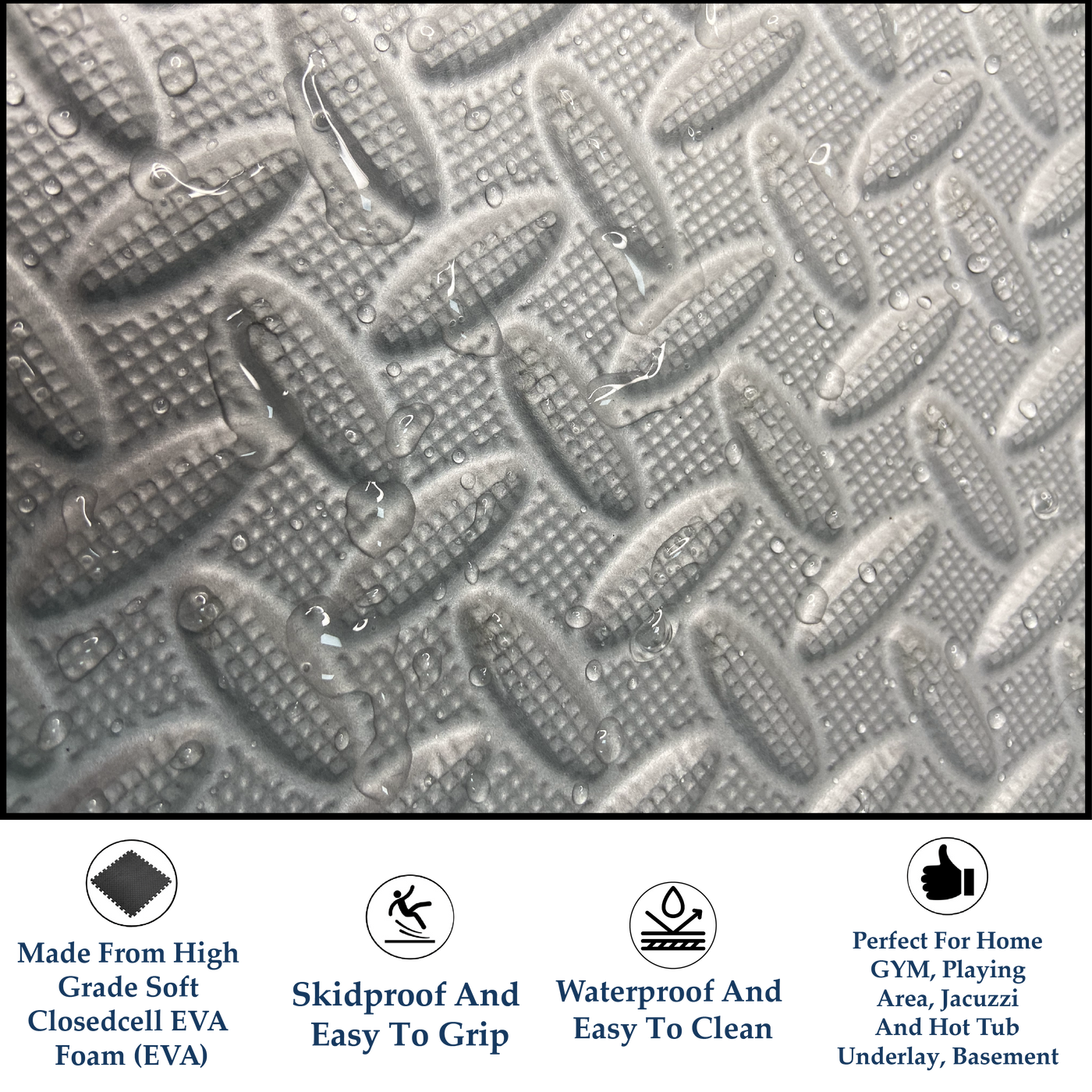 Interlocking EVA Floor Mat - Pink, Grey & Navy Blue (Set of 6pcs.) - 12mm