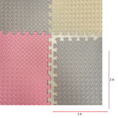 Interlocking EVA Floor Mat - Pink, Grey & White (Set of 6pcs.) - 12mm