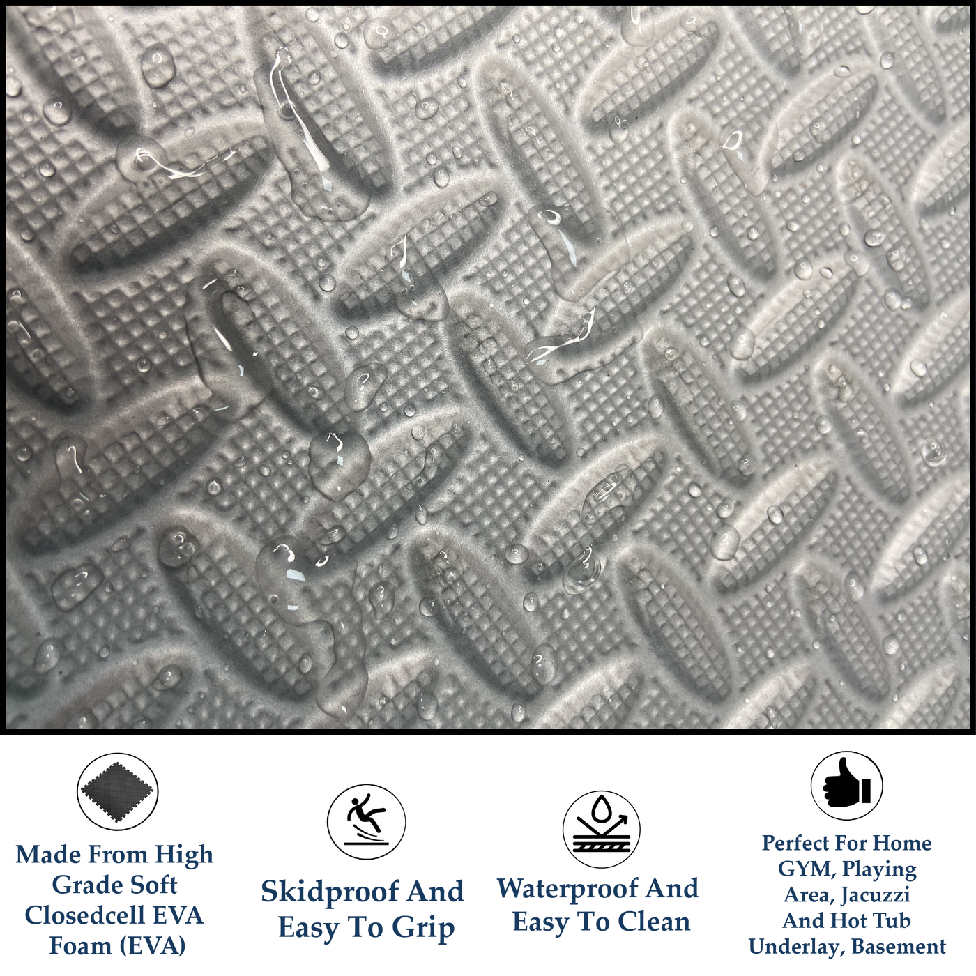 Interlocking EVA Floor Mat - Pink, Grey & White (Set of 6pcs.) - 12mm