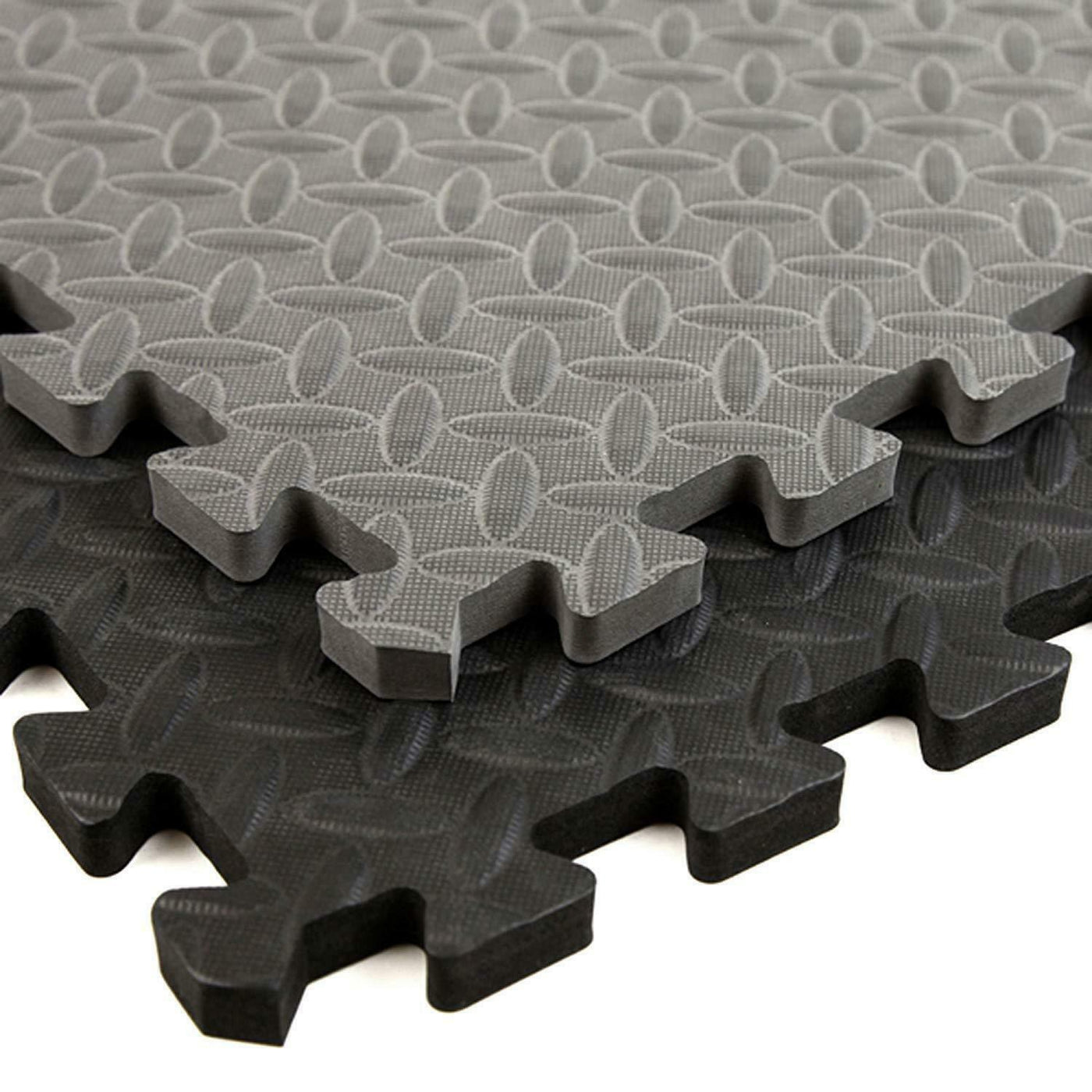 Interlocking EVA Floor Mat - Black & Grey (Set of 6pcs.) - 12mm